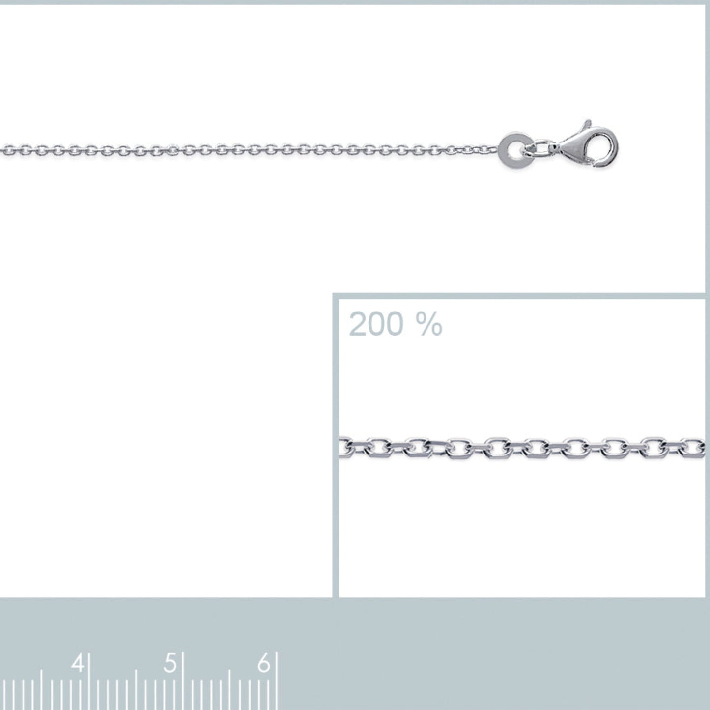 Catenella diamantata in argento 925, 45 cm, elegante e luminosa. Rifinita a mano, perfetta da sola o con un ciondolo.