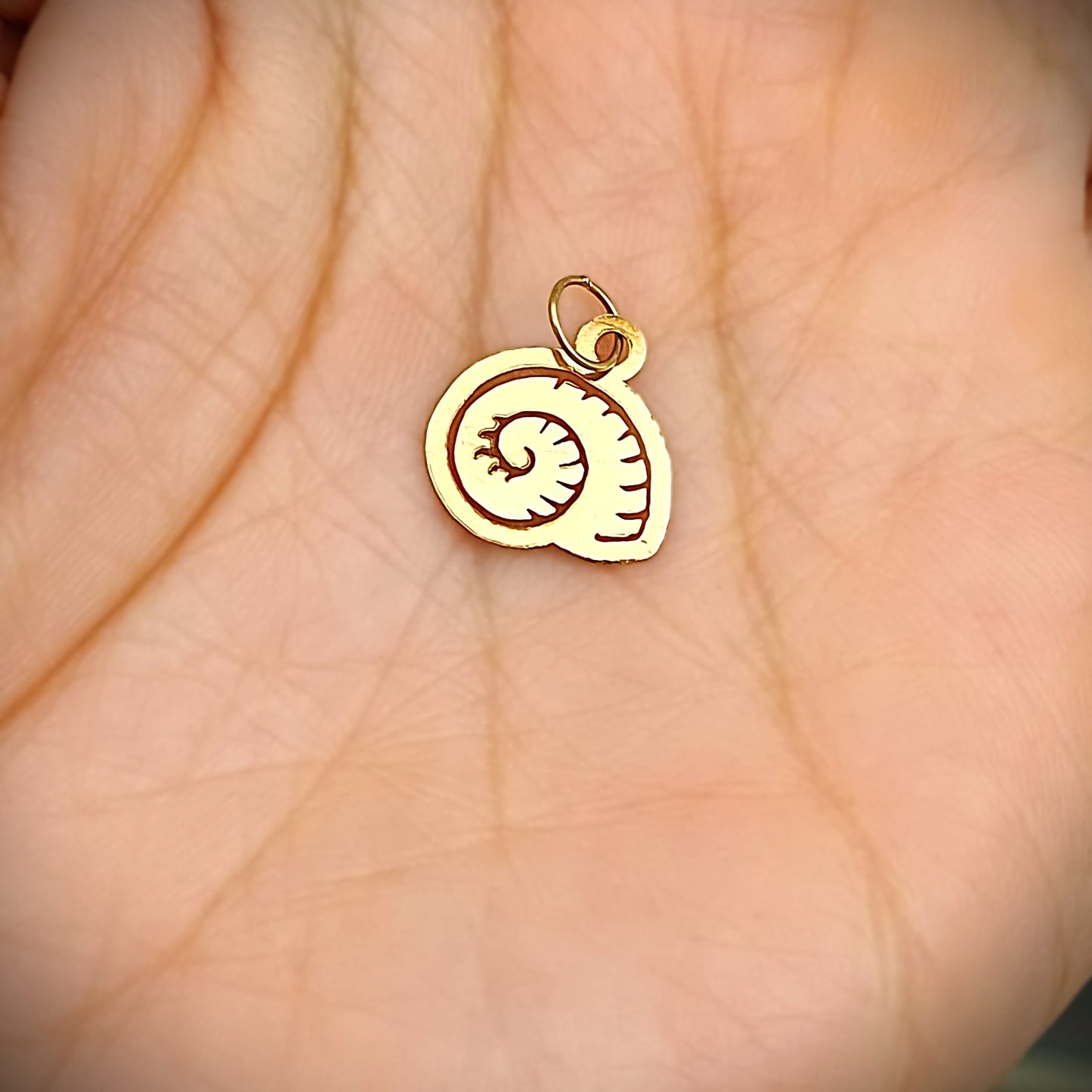 Questo pendente rappresenta una conchiglia stilizzata, traforata e realizzata in oro . La sua superficie è incisa a laser per evidenziare i dettagli delicati e raffinati del design. Leggero e dal profilo elegante, è prodotto in un laboratorio orafo a Livorno. Il pendente è perfetto per chi ama gioielli semplici, ma carichi di significato. Può essere indossato come simbolo del mare o come dettaglio originale e luminoso.