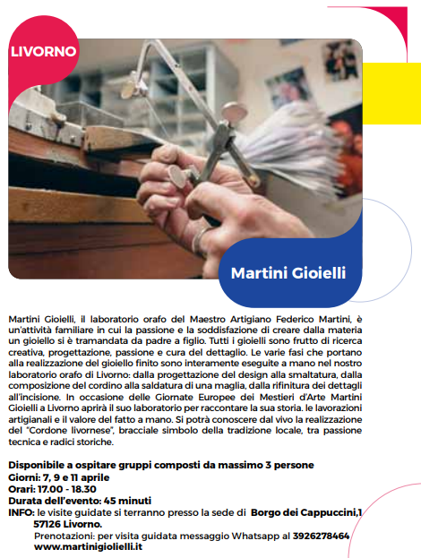 Giornate Europee dei Mestieri d’Arte: laboratorio aperto a Livorno