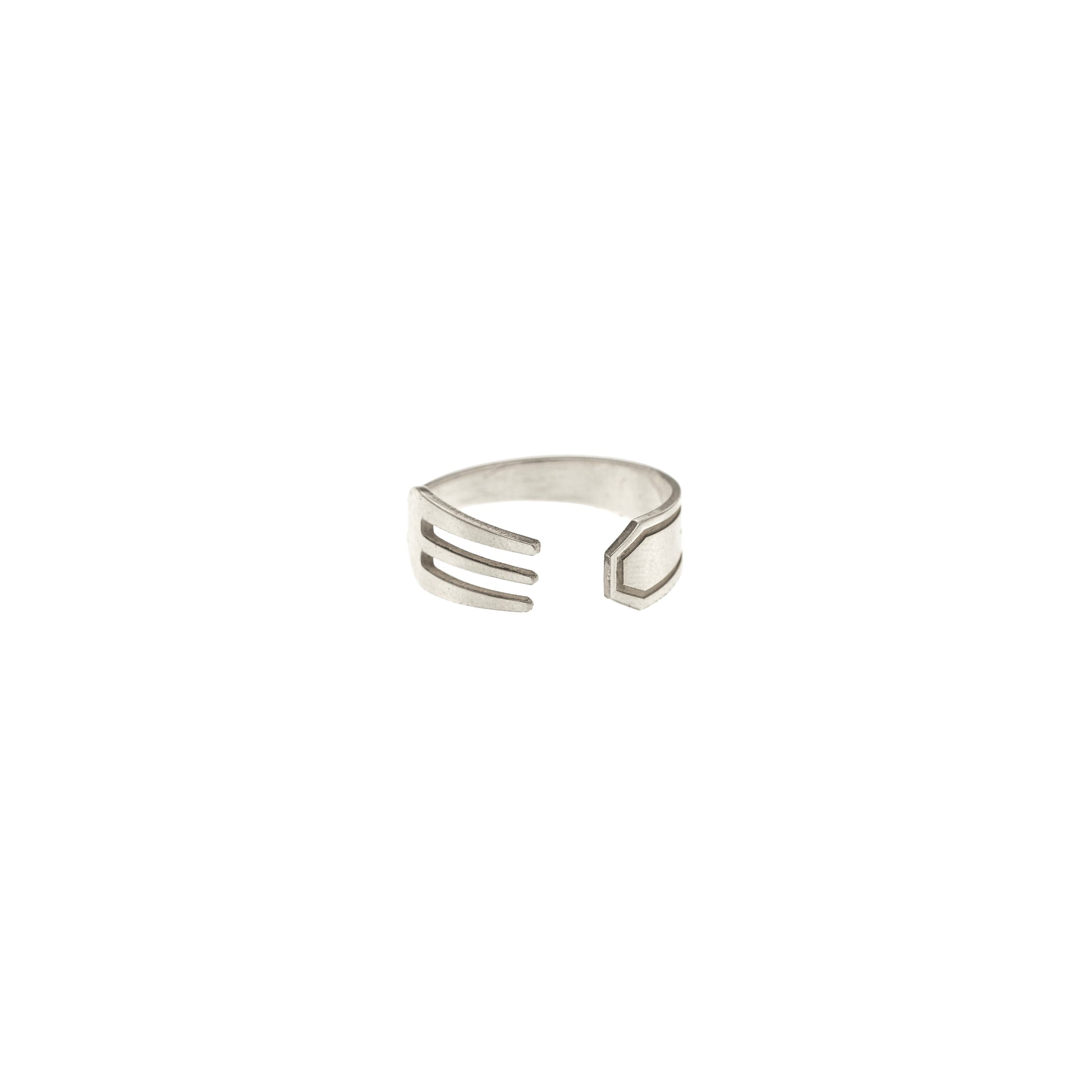Anello forchetta in argento 925 regolabile artigianale