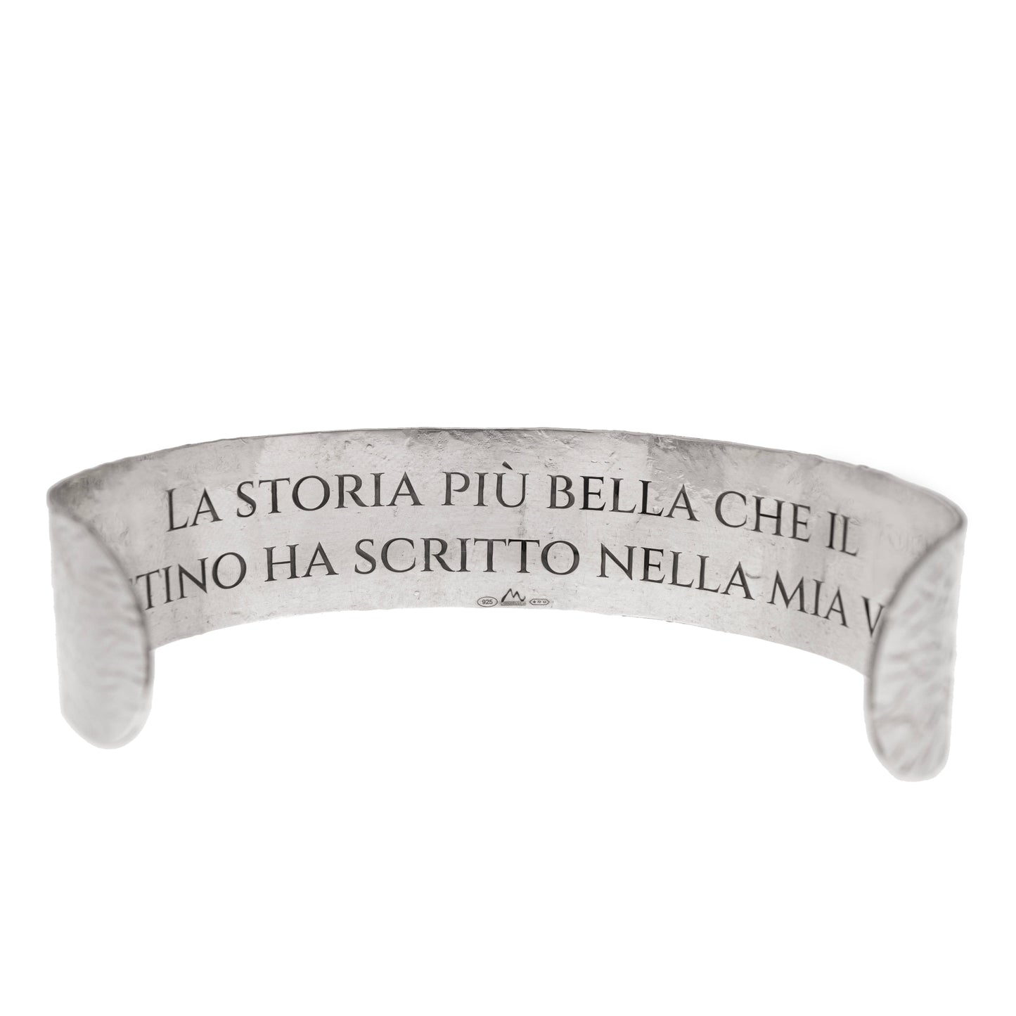 Bracciale Medium in argento 925, alto 3 cm, con incisione interna personalizzabile. Elegante, artigianale e ricco di significato.