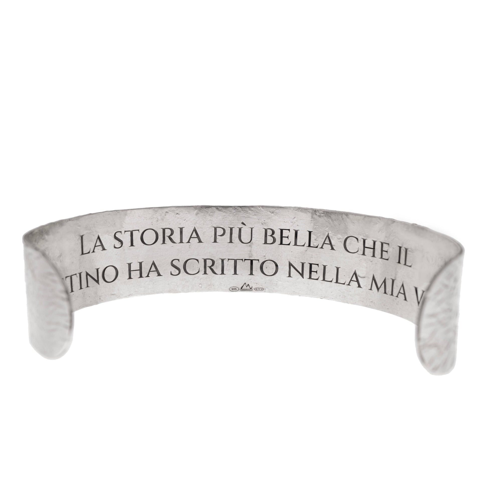 Bracciale Medium in argento 925, alto 3 cm, con incisione interna personalizzabile. Elegante, artigianale e ricco di significato.