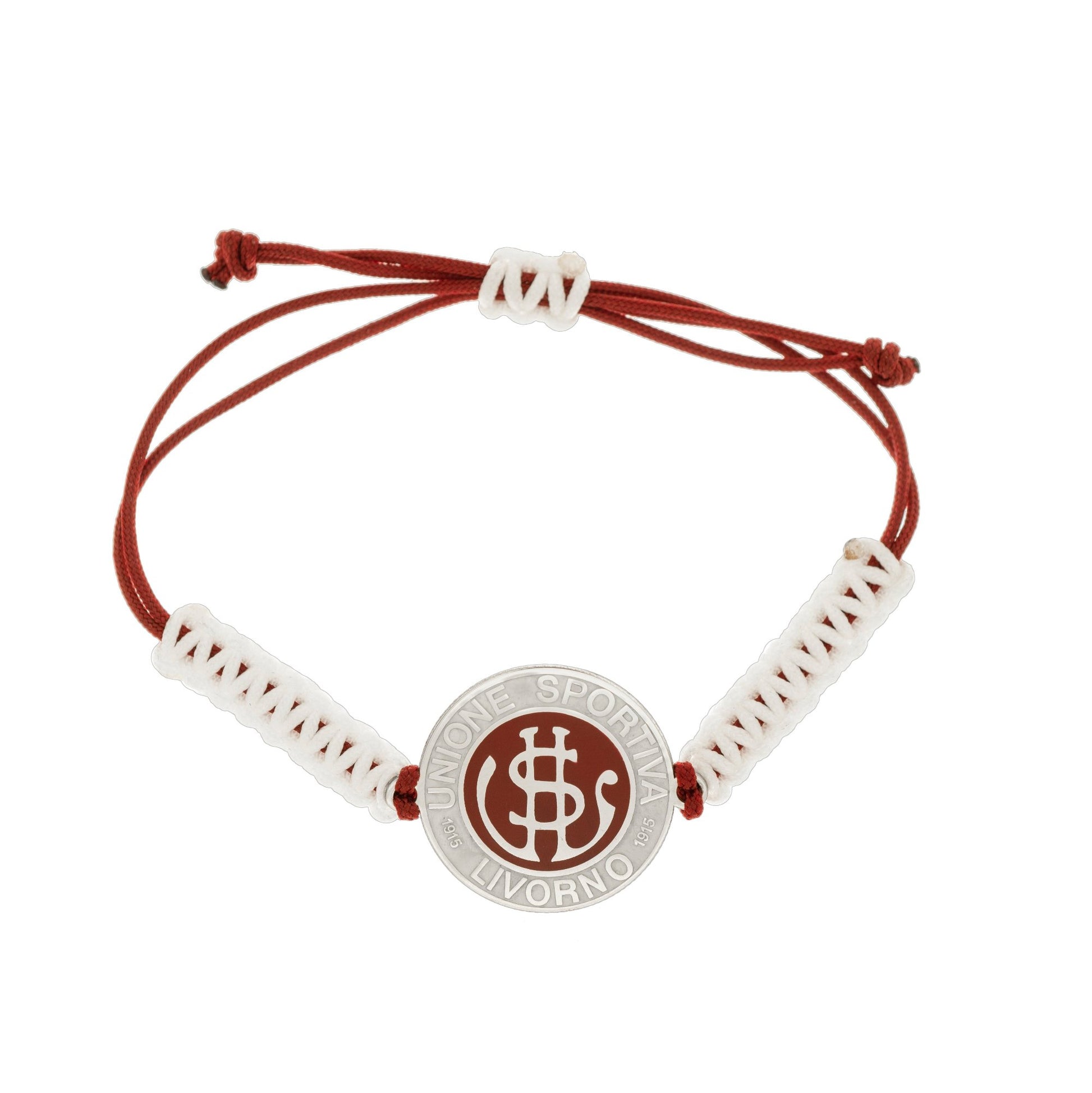 Bracciale dell'US Livorno è un gioiello esclusivo in argento 925 , realizzato con cura artigianale nel nostro laboratorio orafo a Livorno . Il design, elegante e unico, è ottenuto grazie a un'incisione laser precisa e una finitura smaltata a caldo , che aggiunge un tocco di colore e profondità. Un accessorio perfetto per chi desidera portare con sé il simbolo della propria squadra del cuore, unendo passione sportiva e artigianalità. 