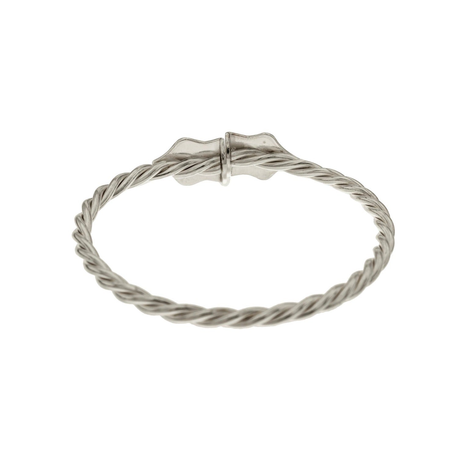 Vista posteriore del bracciale cordone livornese in argento 925 realizzato artigianalmente a Livorno