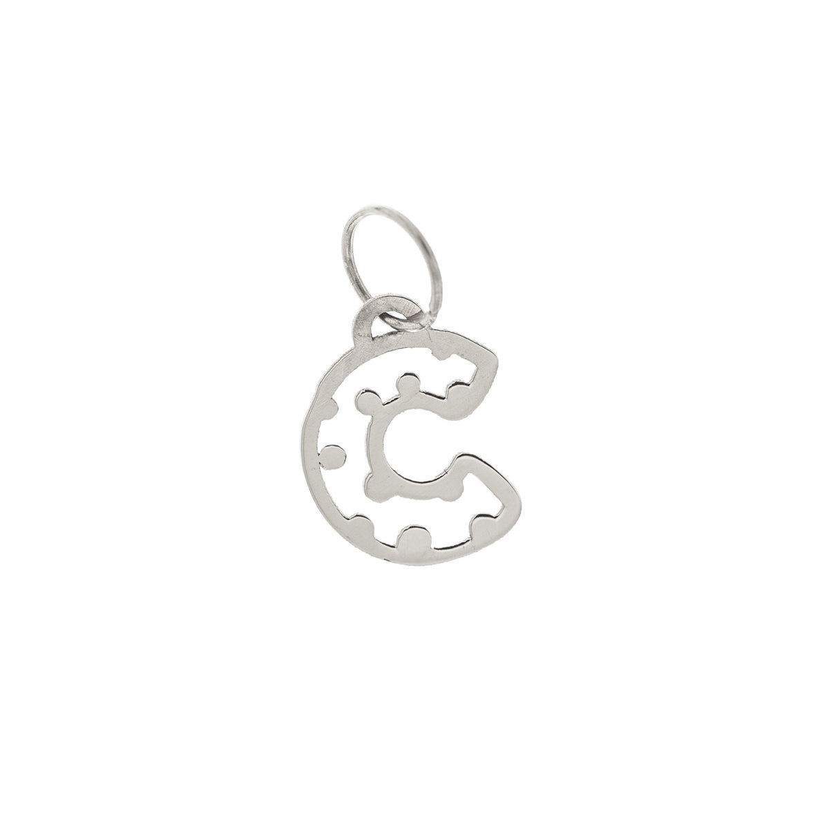 Pendente lettera C traforata personalizzabile in argento 925