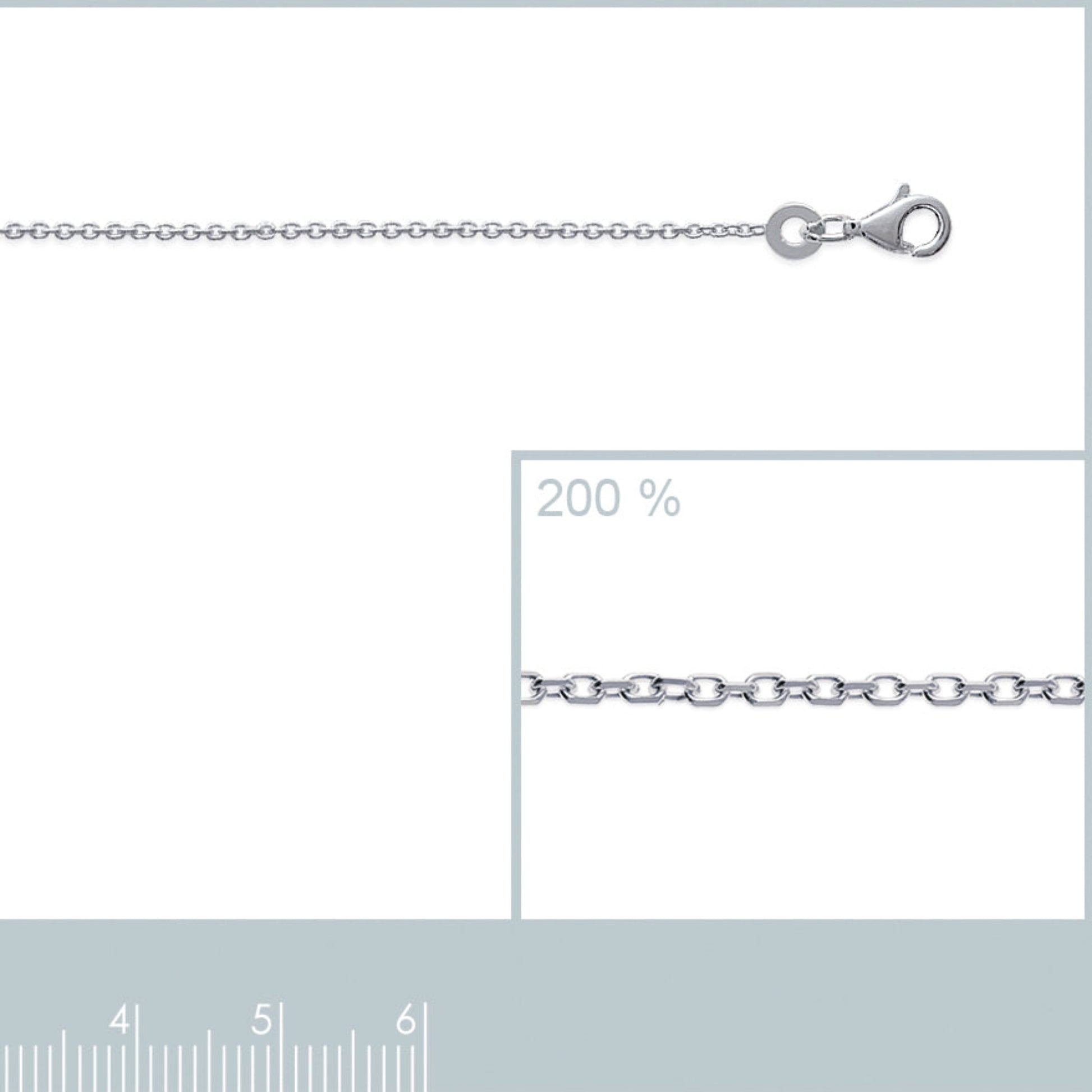 Catenella diamantata in argento 925, 45 cm, elegante e luminosa. Rifinita a mano, perfetta da sola o con un ciondolo.