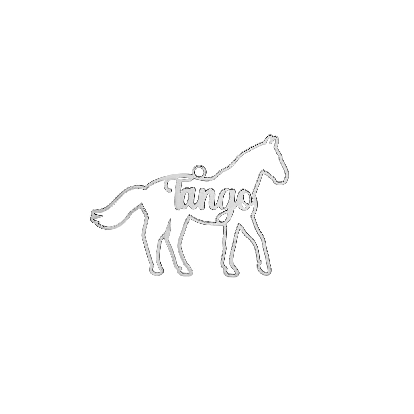 Ciondolo artigianale in argento 925, a forma di animale, con nome inciso personalizzabile. Un gioiello affettuoso e unico, ideale per celebrare chi ami.