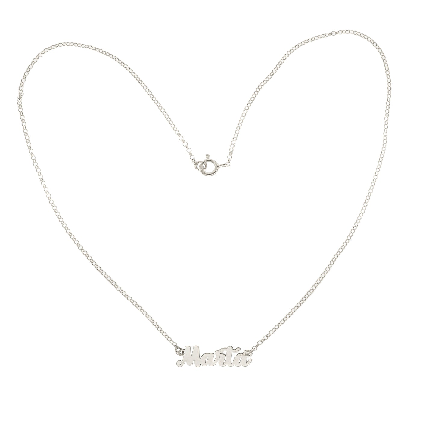 Collana artigianale in argento 925, personalizzabile con il nome che scegli. Elegante, leggera e significativa, è il regalo ideale a 50 €.