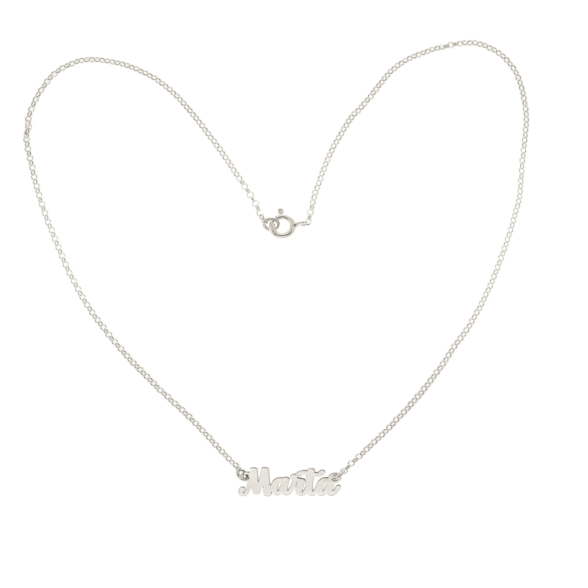Collana artigianale in argento 925, personalizzabile con il nome che scegli. Elegante, leggera e significativa, è il regalo ideale a 50 €.
