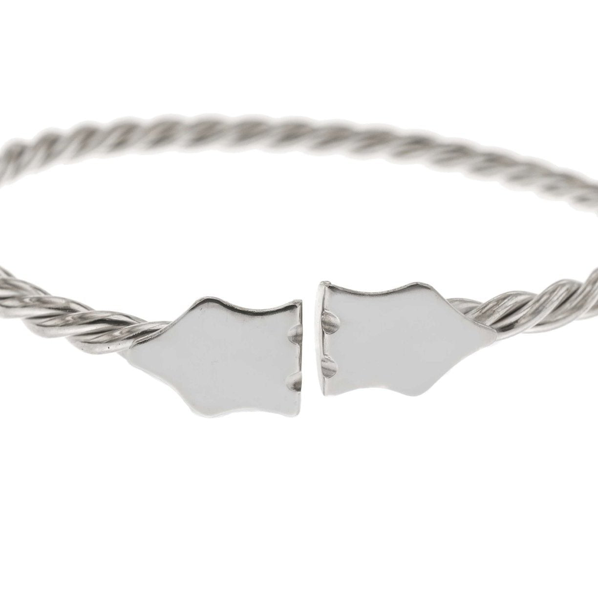 Dettaglio dell’intreccio del bracciale cordone livornese in argento 925 lavorato a mano