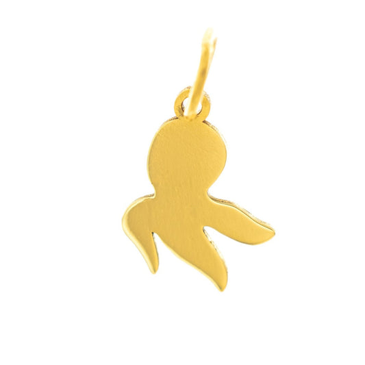 Medaglia in oro giallo, bianco o argento 925 raffigurante un polpo, realizzata a mano. Dimensioni: altezza 11 mm. Linee morbide ed essenziali, simbolo di curiosità e libertà marina. Un gioiello semplice e raffinato, facile da indossare tutti i giorni, adatto a chi ama il mare o cerca un portafortuna unico. Perfetto come regalo o come piccolo dettaglio personale dal carattere marino.