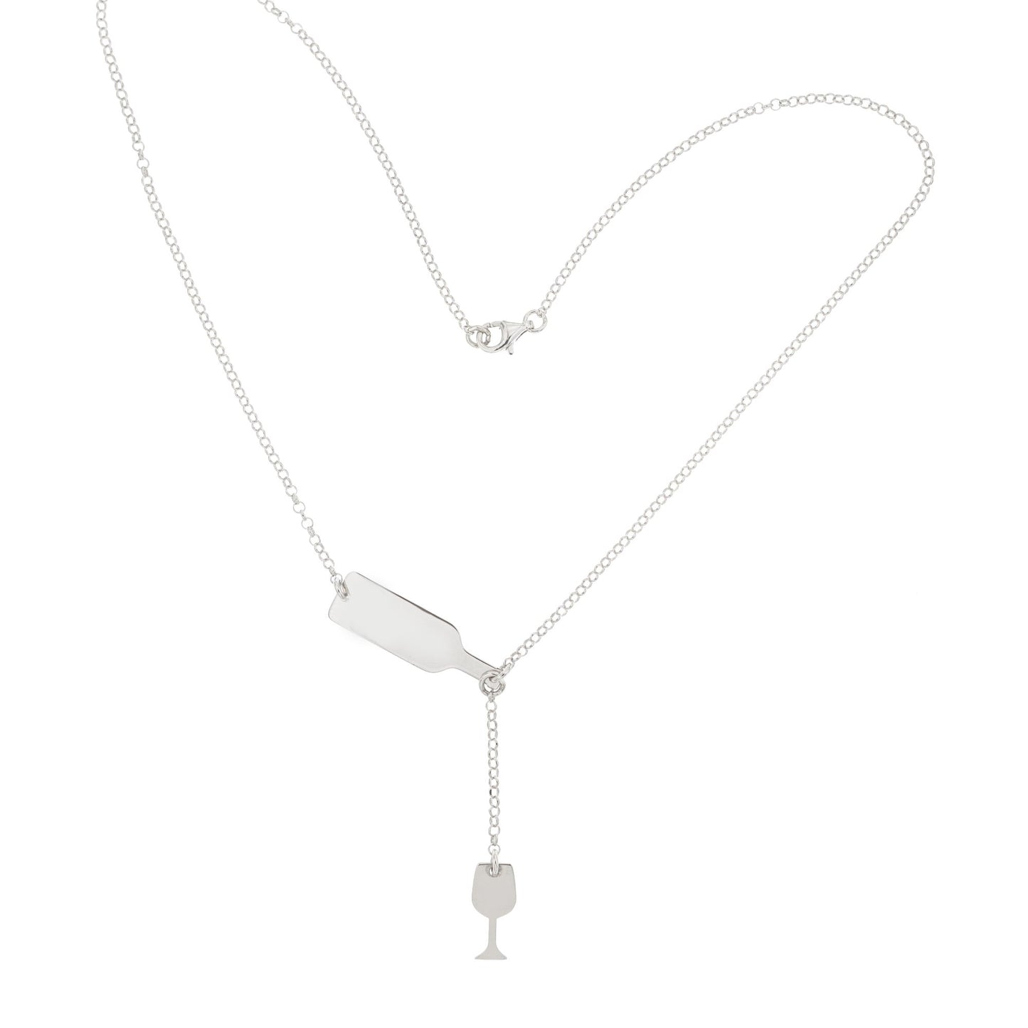 Retro inciso personalizzabile collana bottiglia vino argento 925
