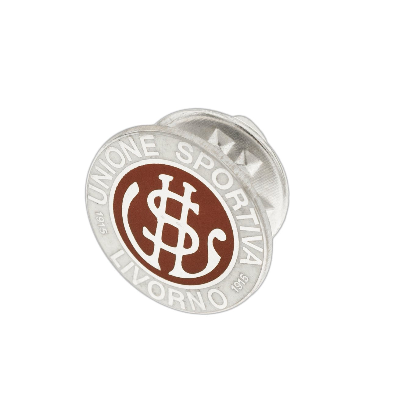 Nel nostro laboratorio orafo a Livorno , questo spillo da giacca in argento 925 da 14 mm è un gioiello distintivo per gli appassionati della US Livorno . Inciso a laser e smaltato a caldo, offre dettagli precisi e una finitura brillante. Ideale per chi cerca gioielli personalizzati calcio che esprimano eleganza e passione, aggiungendo un tocco sofisticato a ogni giacca. Porta con te la tua squadra e mostra l'orgoglio di appartenenza in ogni momento con questo accessorio raffinato e unico.