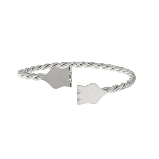 Bracciale cordone livornese aperto con dettaglio della chiusura tradizionale
