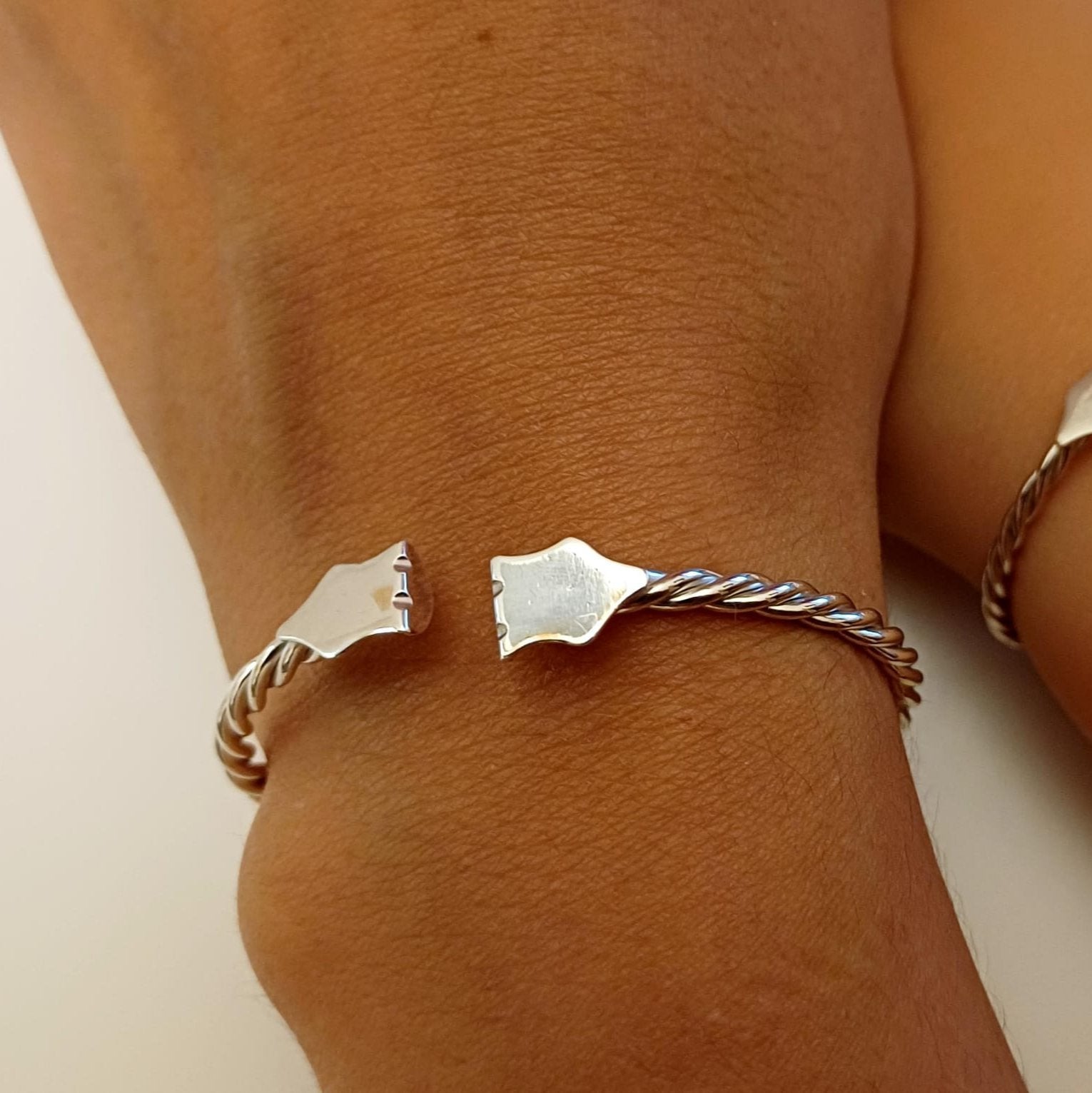 Dettaglio del bracciale cordone livornese baby in argento 925
