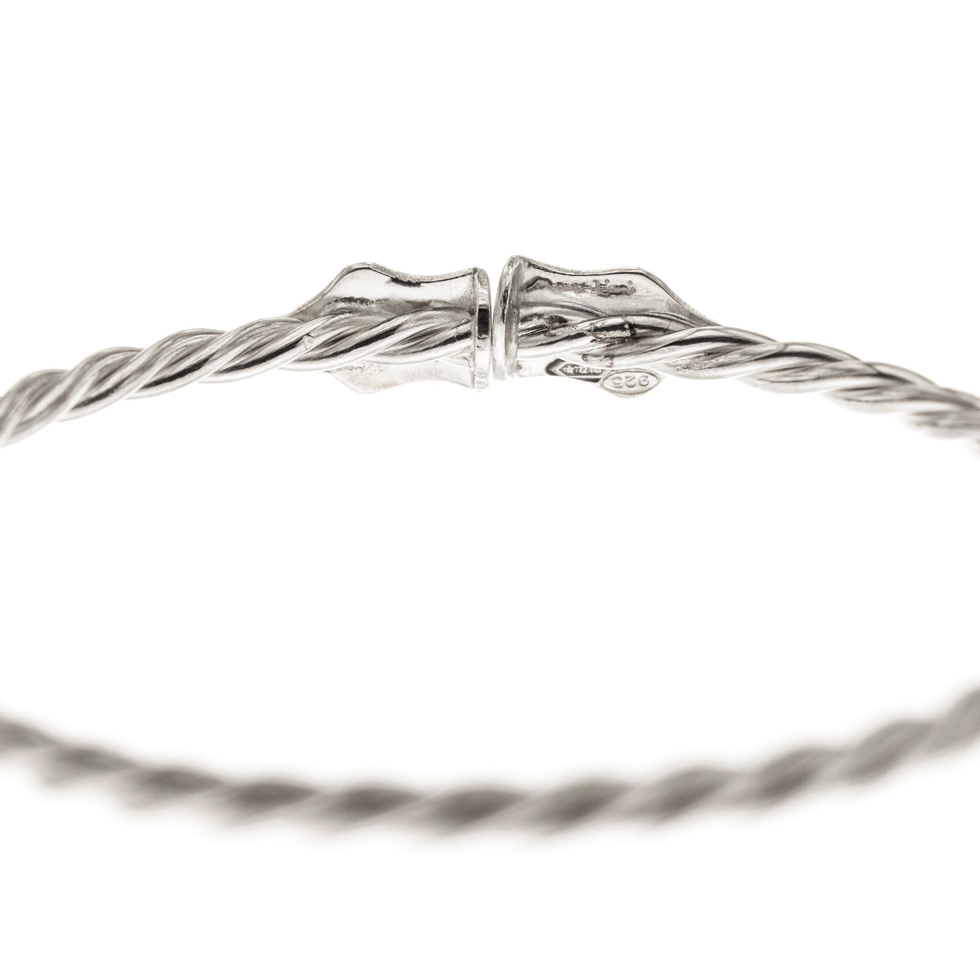Vista interna del bracciale cordone livornese realizzato a mano a Livorno
con timbri e timbro di garanzia